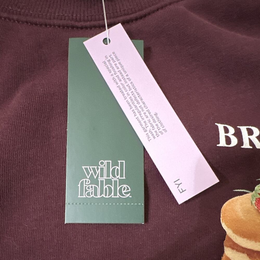 Wild Fable Unisex 2XL Burgundy Crewneck Pullover Sweatshirt Brunch Club Graphic - Picture 9 of 12